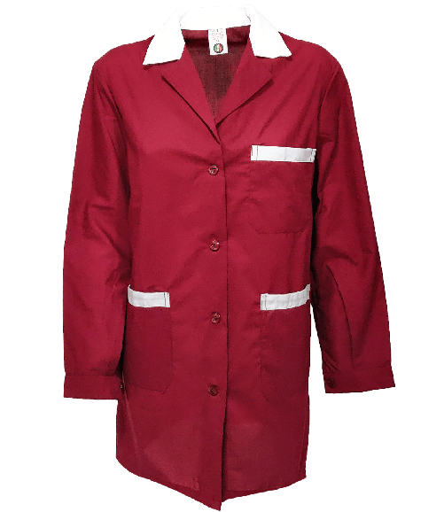 Camice donna pulizie albergo servizio domestica bottoni tasche lavoro - Personalizzabile con il tuo logo XL BORDEAUX